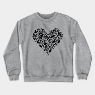 Black Music Notes Heart Crewneck Sweatshirt